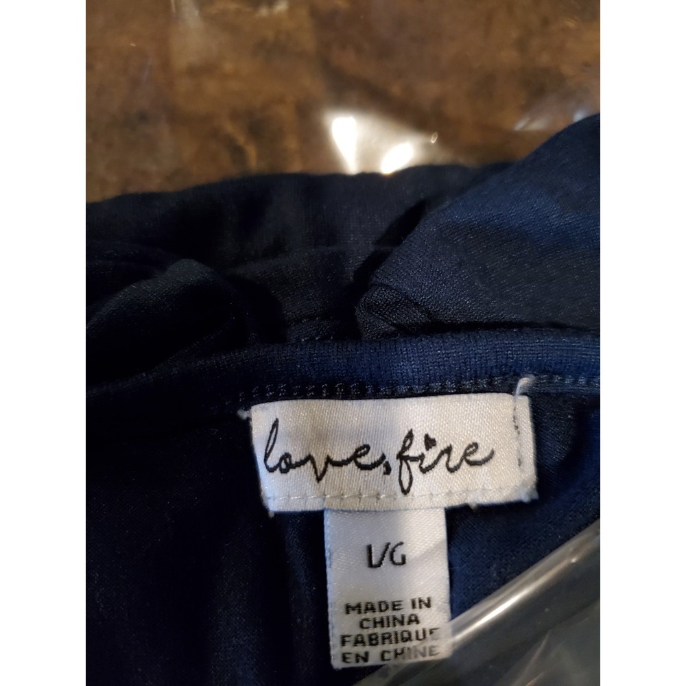 Love Fire Womens Size L T Shirt Dress Blue‎ Pocket Short Sleeve Pullover - Picture 3 of 6